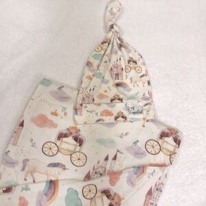 Copper Pearl PRINCESS Newborn  XL swaddle and knotted hat
